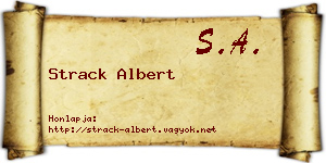 Strack Albert névjegykártya